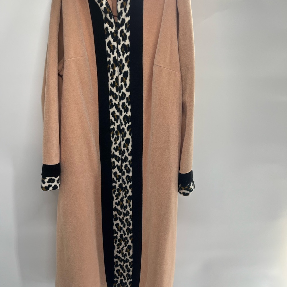 Leopard‎ Trim Long Coat